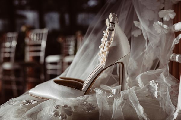 Photo of Perfect Bridal Ella Dyeable Ivory Satin Keshi Pearl Ankle Strap Court Shoes uploaded by S on 19th July 2021