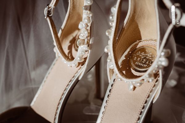 Photo of Perfect Bridal Ella Dyeable Ivory Satin Keshi Pearl Ankle Strap Court Shoes uploaded by S on 19th July 2021
