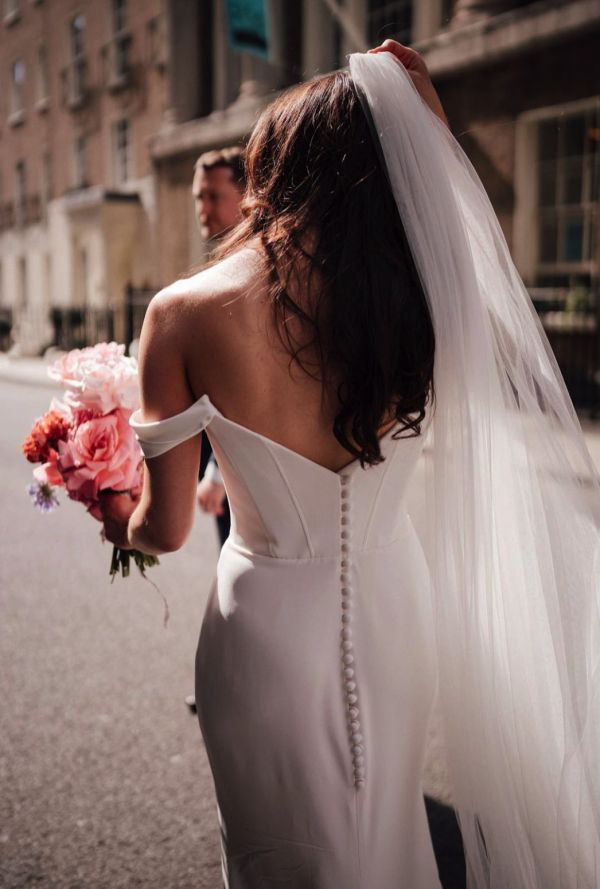 Photo of Rainbow Club Intrigue Ivory Plain Long Single Tier Veil with Cut Edge uploaded by S on 21st March 2023