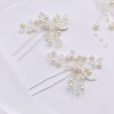 Silver Leaves and Pearl Hair Pin