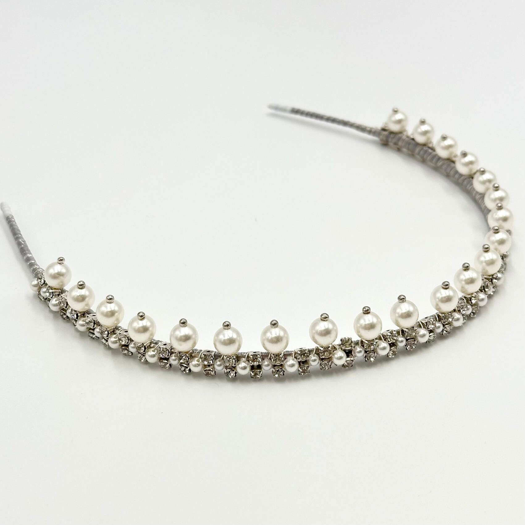 1950\'s Elegant Wedding Silver and Pearl Tiara Princess Wedding Tiara: The Ultimate Crown for Bridal  main image 3