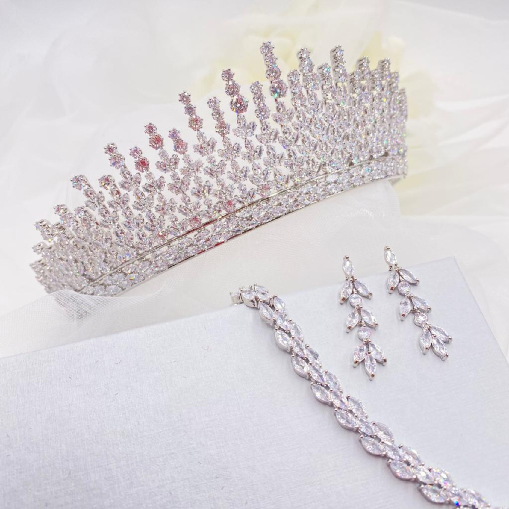 Dubai Statement Cubic Zirconia Bridal Crown