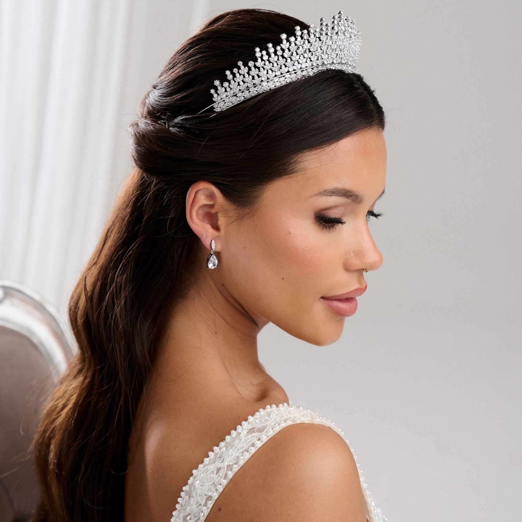 Dubai Statement Cubic Zirconia Bridal Crown