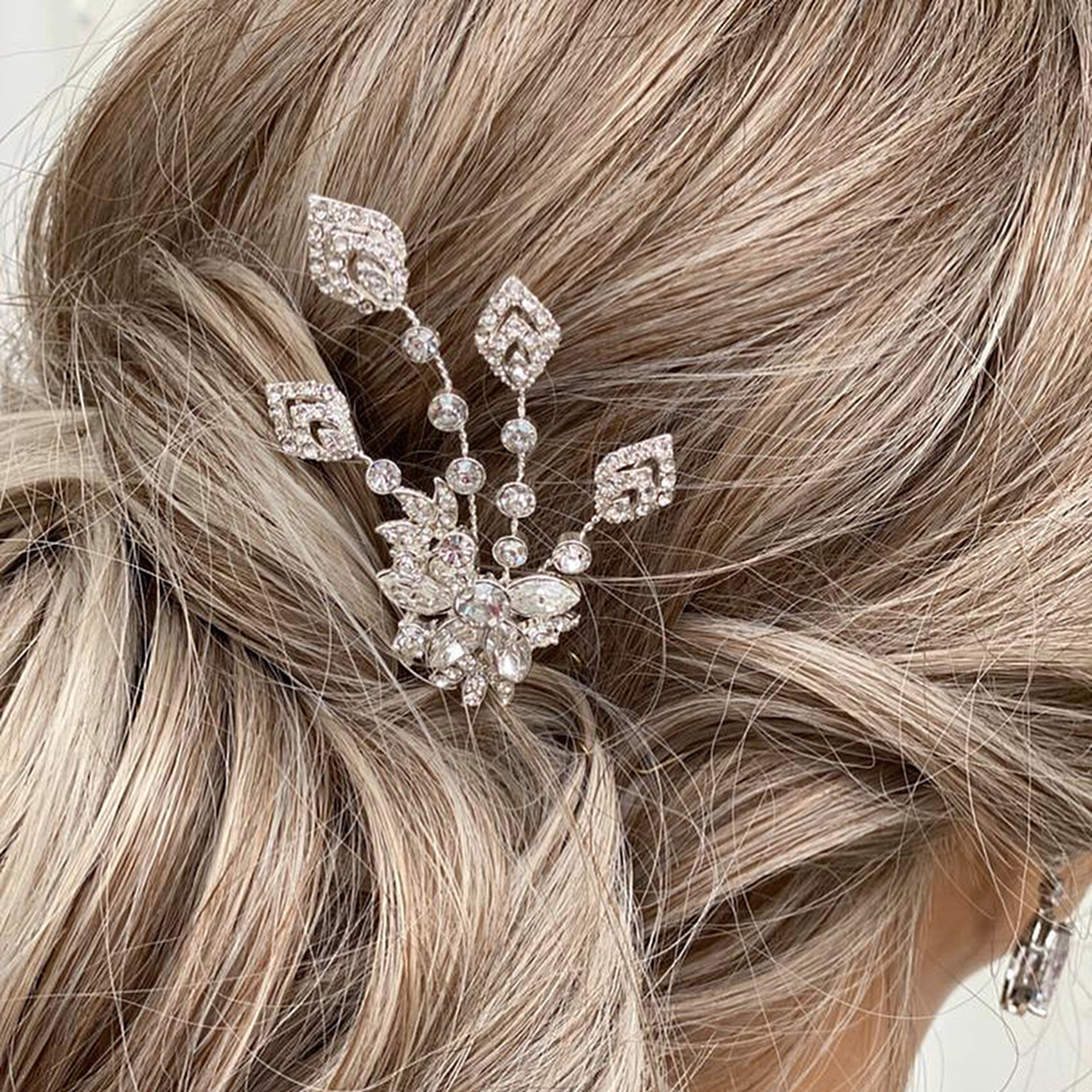 Hattie Vintage Inspired Crystal Hair Pin display picture 2