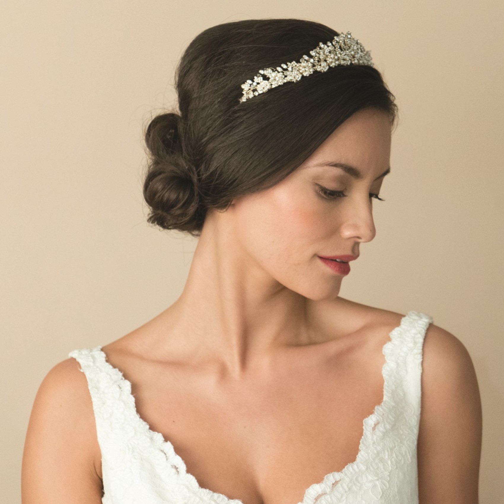 Ivory and Co Trinity Gold Vintage Inspired Floral Bridal Tiara