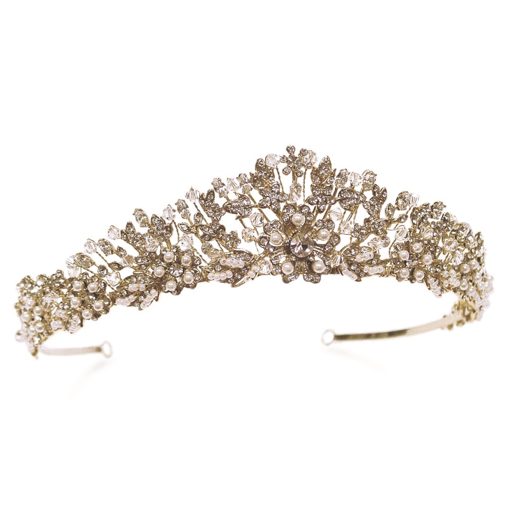 Ivory and Co Trinity Gold Vintage Inspired Floral Bridal Tiara