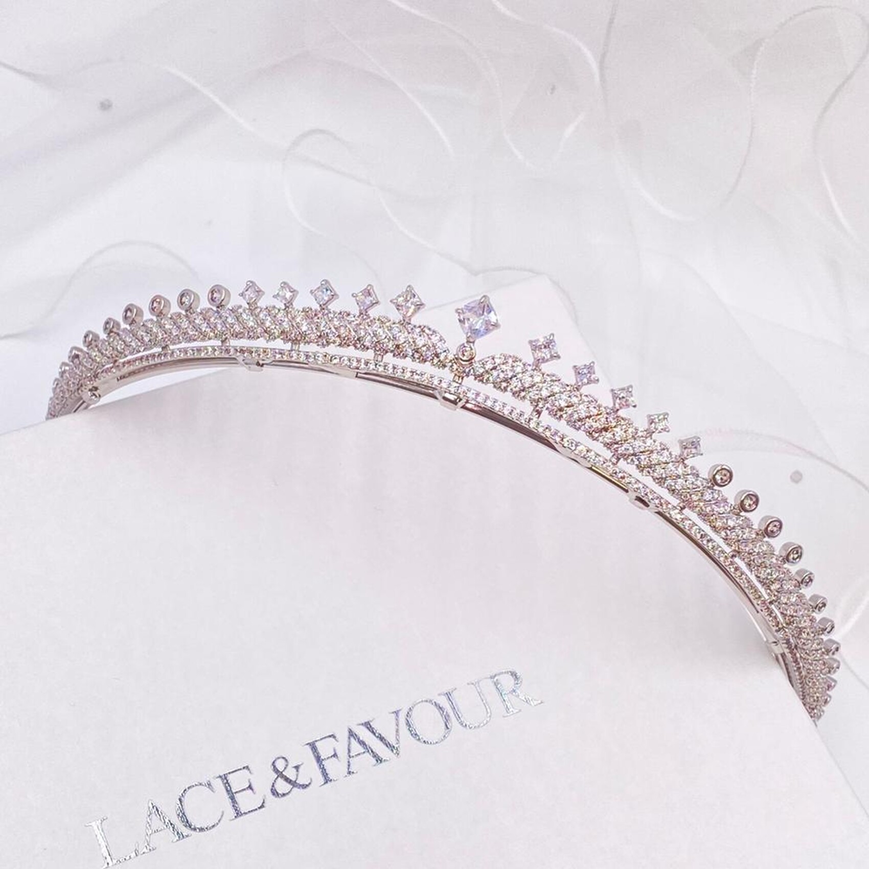 Olympia Vintage Inspired Low Crystal Bridal Tiara