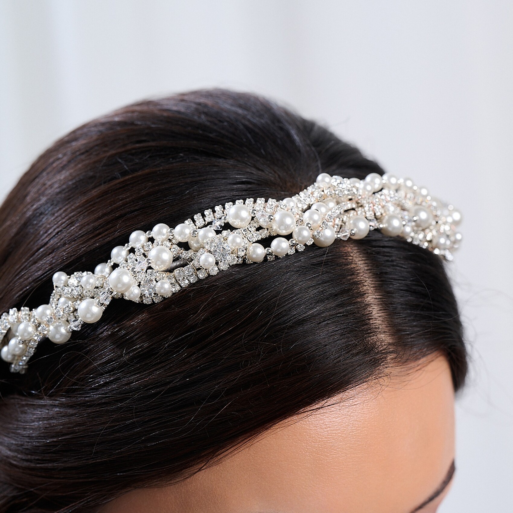 Fascia Per Capelli Con Cerchietto Per Capelli Con Perline Di Cristallo