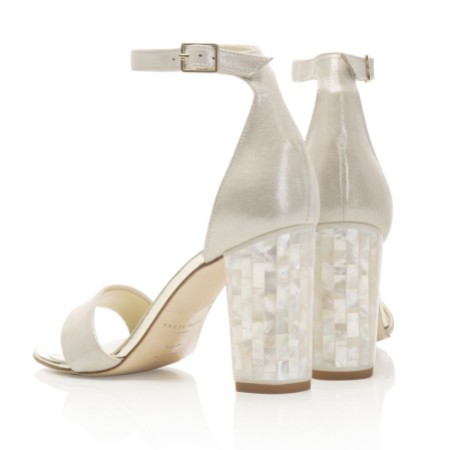 champagne block heels