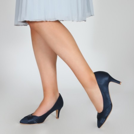 navy lace heels