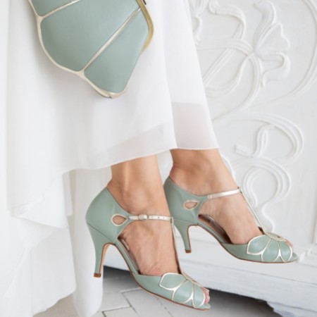 Sage green heels wedding Clearance