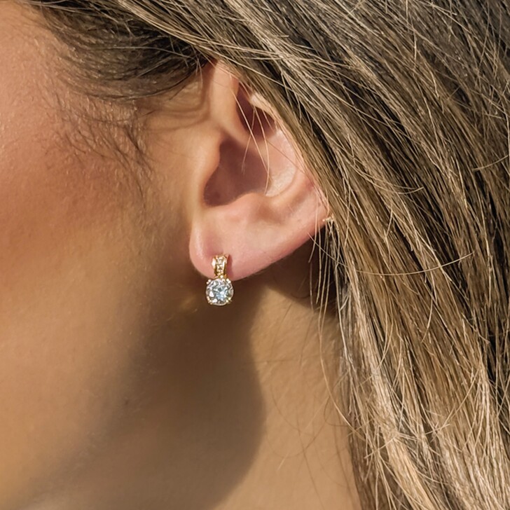Ivory and Co Hamilton Gold Crystal Stud Earrings