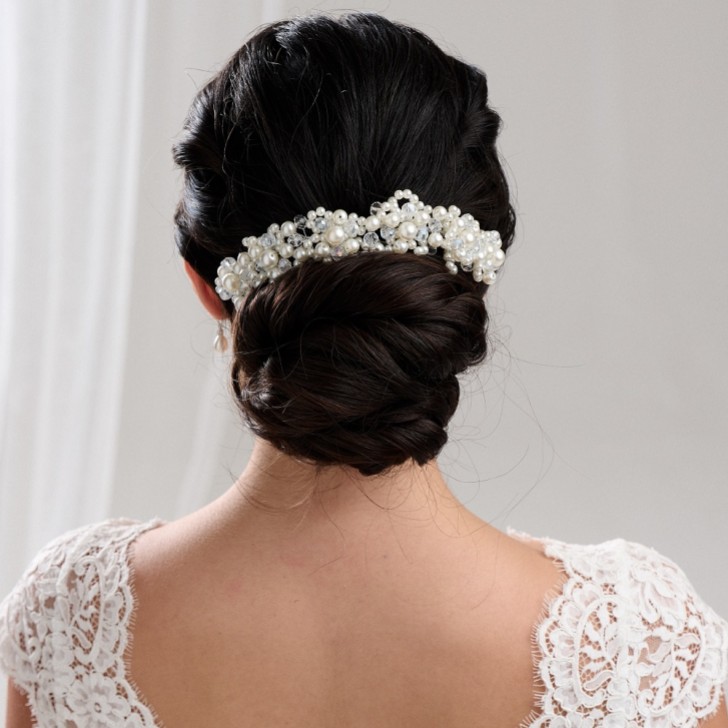 Laura Statement Pearl Bridal Headpiece
