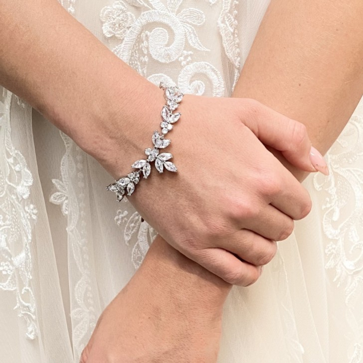 Adelaide Silver Vintage Inspired Crystal Bracelet