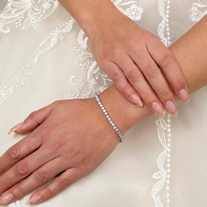 Alanna Simple Cubic Zirconia Tennis Bracelet (Silver)