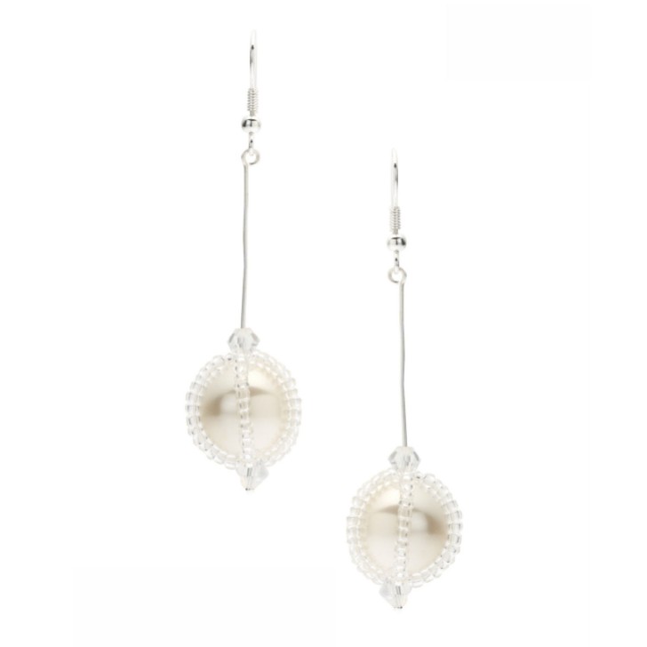 Aldo Beaded Pearl Long Drop Earrings