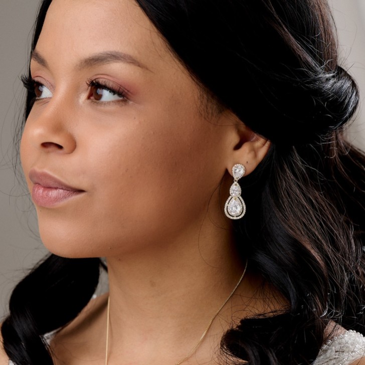 Alessandra Gold Vintage Inspired Crystal Chandelier Earrings