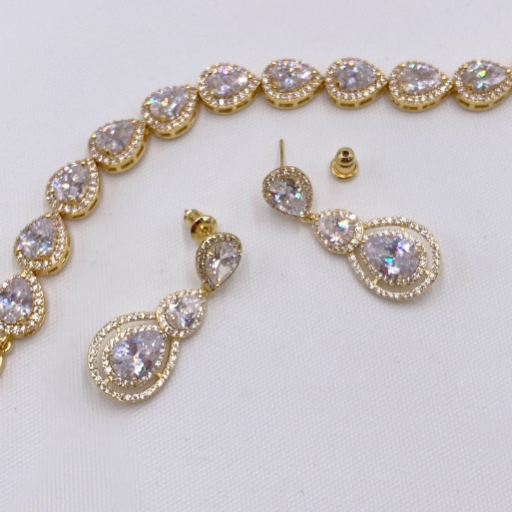 Alessandra Gold Vintage Inspired Crystal Chandelier Earrings