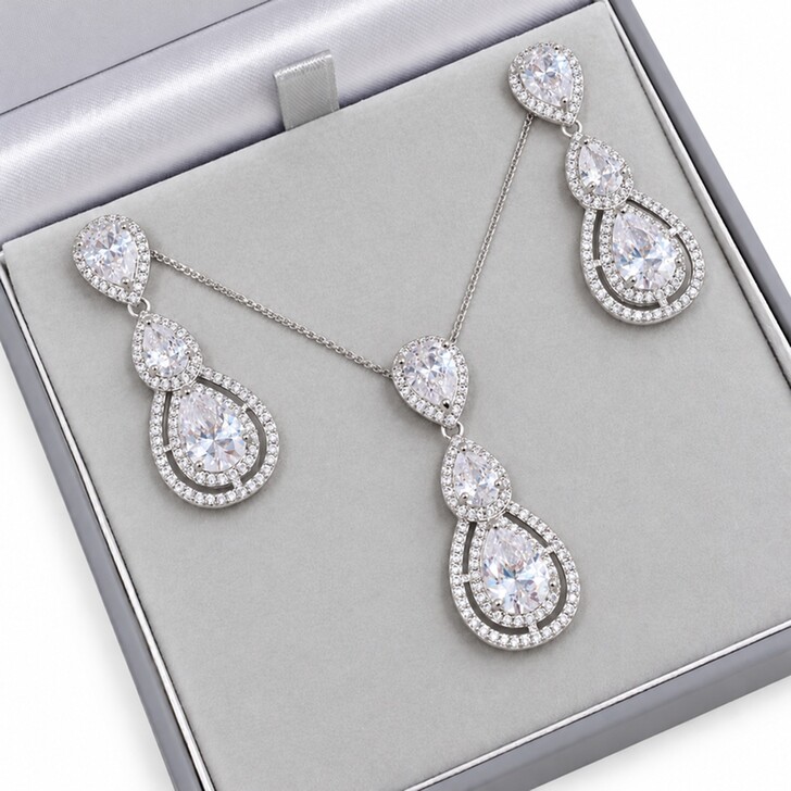 Alessandra - Parure de mariage en cristal d'inspiration vintage