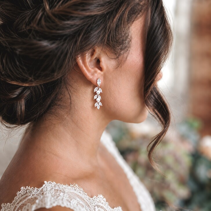 Amalia Silver Cubic Zirconia and Pearl Drop Earrings