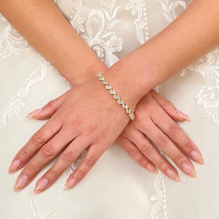 Amara Gold Crystal Vine of Leaves Bracelet