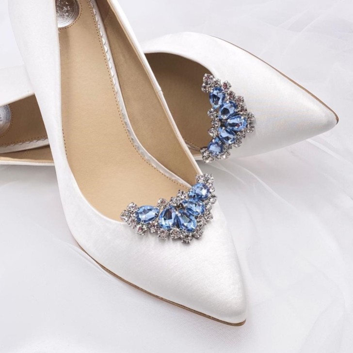 Arcadia Light Sapphire Crystal Shoe Clips