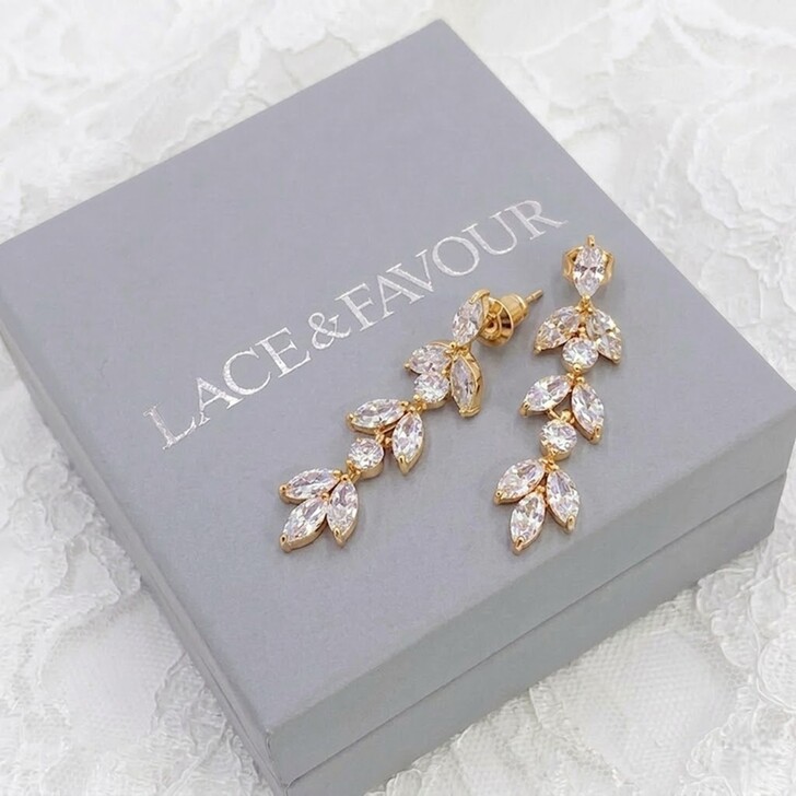 Aria Gold Cubic Zirkonia Tropfen-Ohrringe