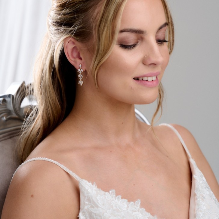 Aria Gold Cubic Zirconia Drop Earrings