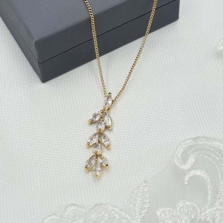 Aria Gold Cubic Zirconia Pendant Necklace