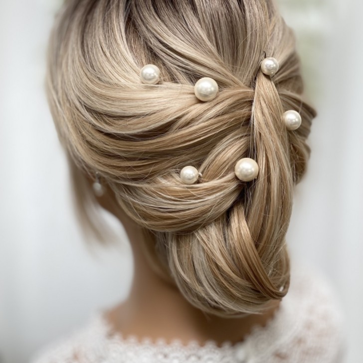 Arianna Reinheit Satz von 6 Perle Hochzeit Haarnadeln ARP617