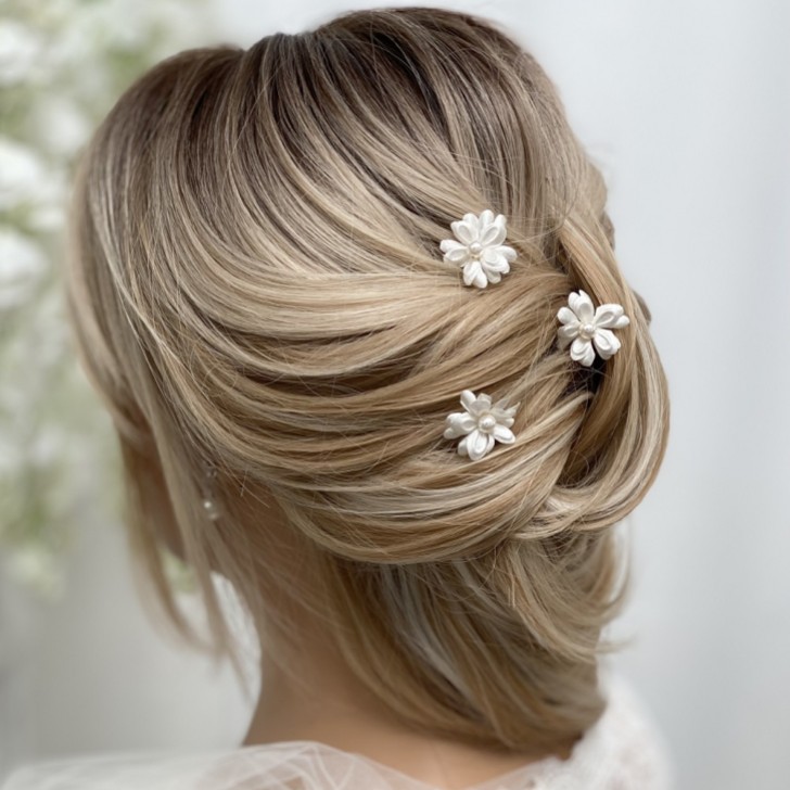 Arianna Set of 3 Double Flower Hair Pins ARP604