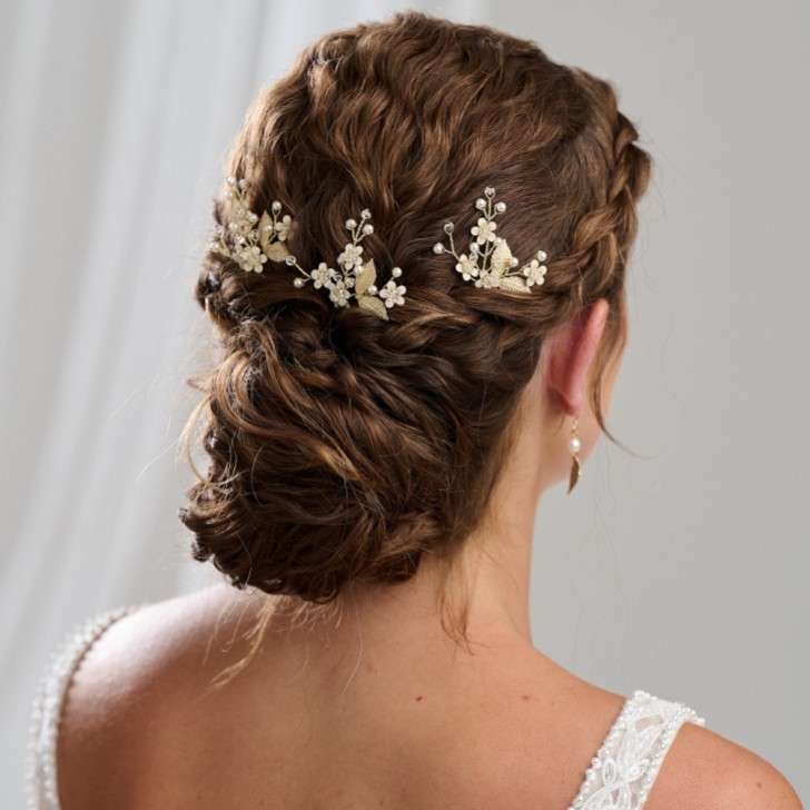 Arianna Set of 3 Forget Me Not Floral Hair Pins ARP653