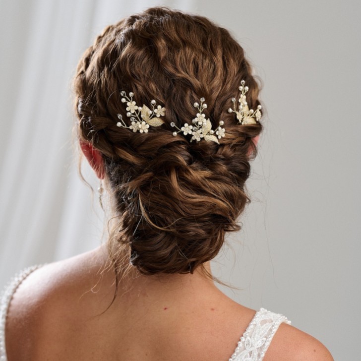 Arianna Set of 3 Forget Me Not Floral Hair Pins ARP653