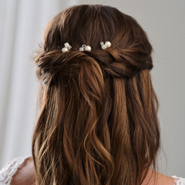 Arianna Mira Set of 3 Pearl, Crystal and Diamante Hair Pins ARP614