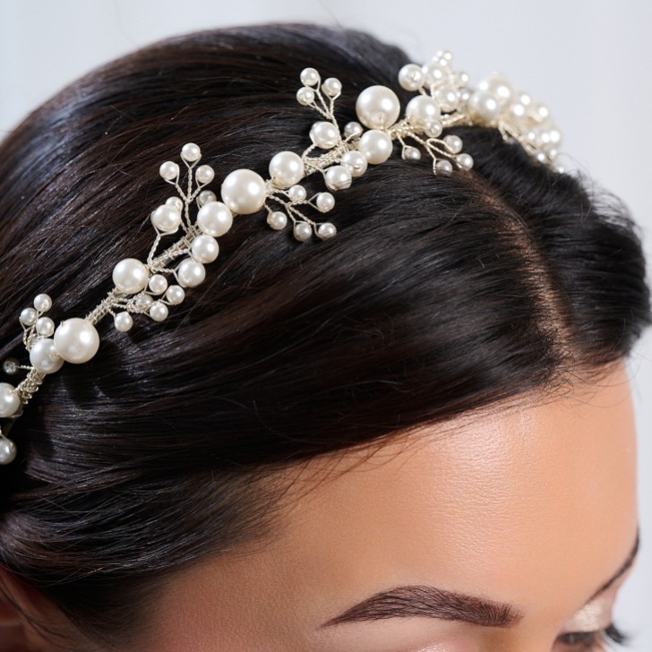 Arianna Siren Low Pearl Wedding Tiara AR611