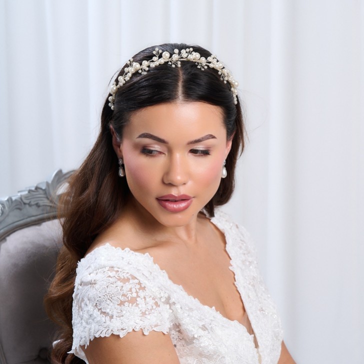 Arianna Siren Low Pearl Wedding Tiara AR611