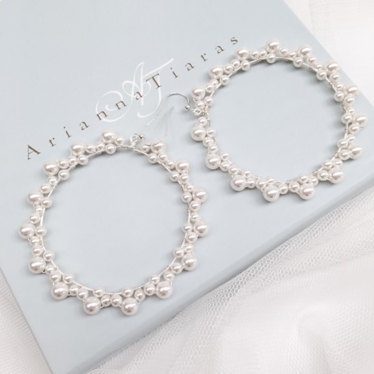 Arianna Siren Pearl Hoop Earrings ARE611