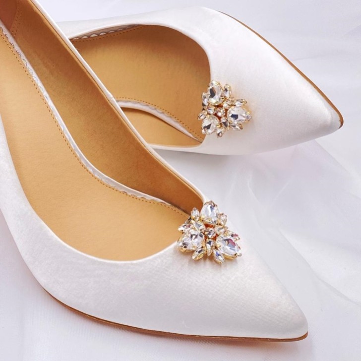 Artesia Gold Crystal Shoe Clips