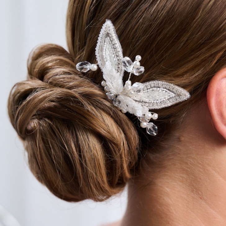 Astoria Vintage Inspired Beaded Leaves Hair Comb