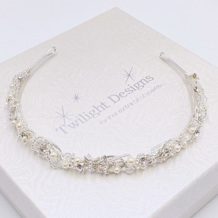 Beatrice Vintage Inspired Beaded and Pearl Headband