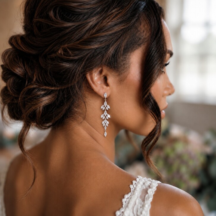 Belize Statement Cubic Zirconia Long Drop Earrings