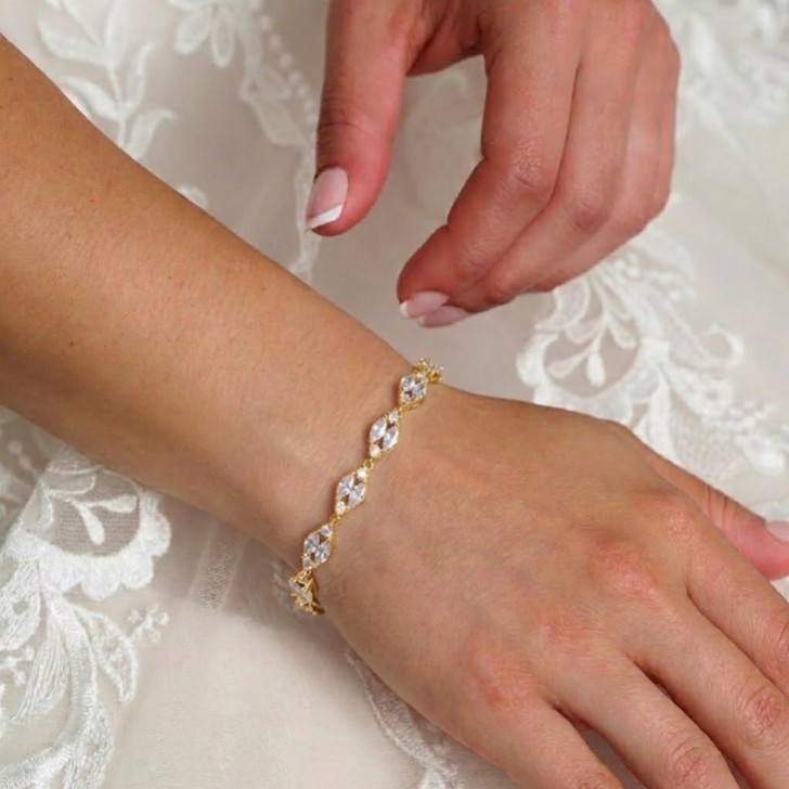 Bracelet de mariage Berkeley en zircon cubique (or)