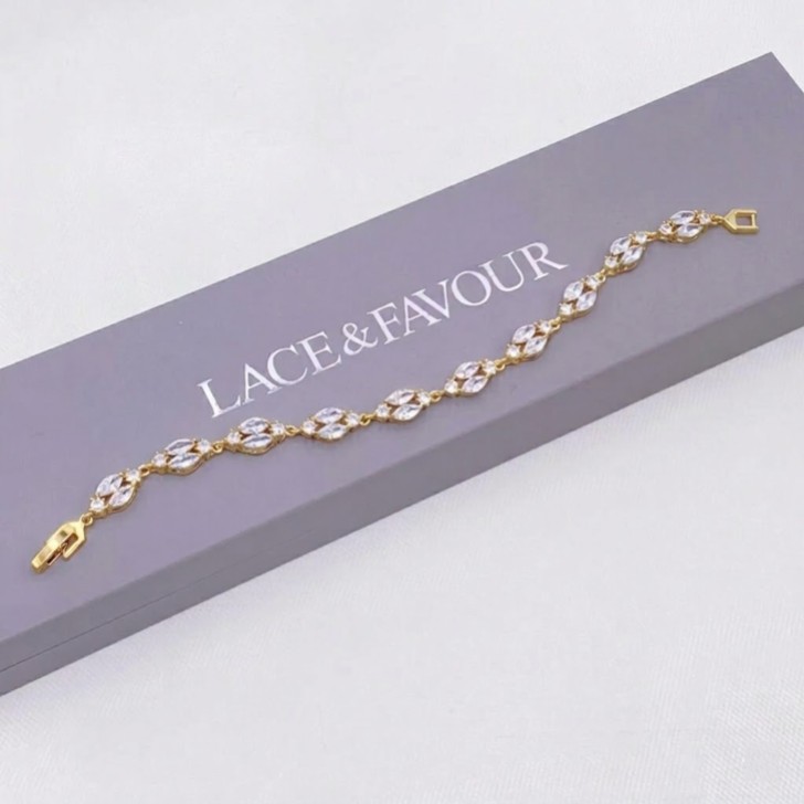 Bracelet de mariage Berkeley en zircon cubique (or)