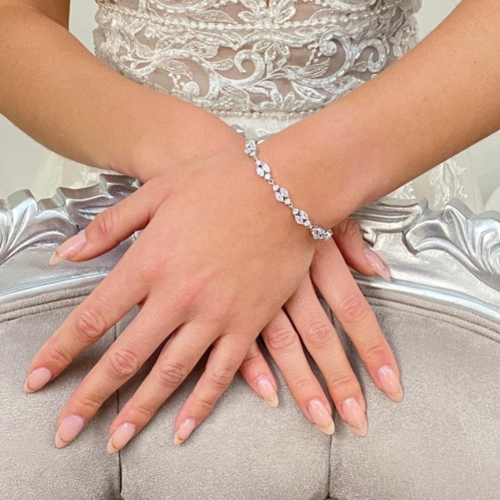 Berkeley Delicate Cubic Zirconia Wedding Bracelet (Silver)