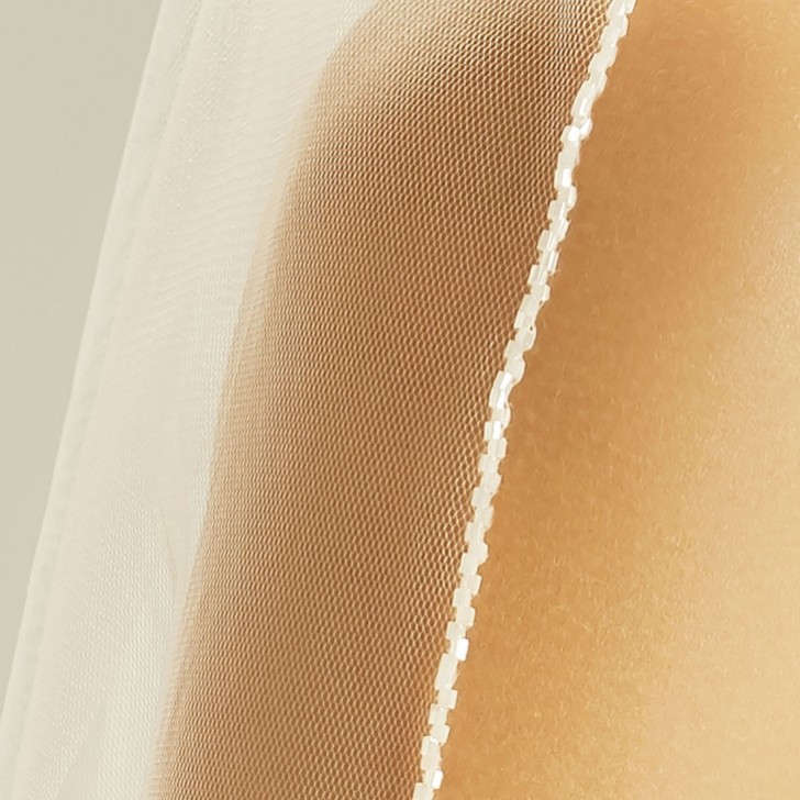 Bianco Avorio Velo da cattedrale a due strati con perline S397