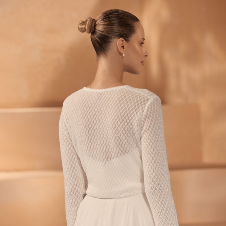 Bianco Ivory Knitted Long Sleeve Tie Front Cardigan E433