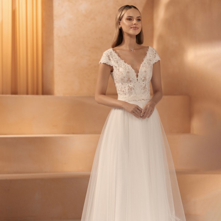 Weiß Elfenbein Pailletten Spitze V-Ausschnitt Braut Top E434