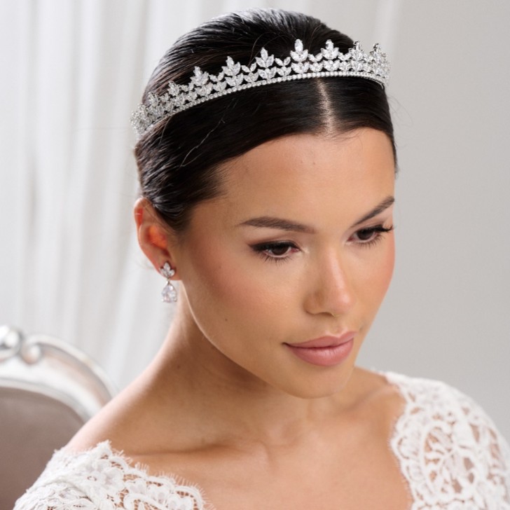 Blenheim Cubic Zirconia Crystal Bridal Crown