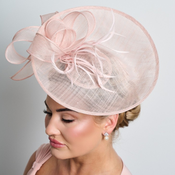 Blush Pink Große Sinamay Scheibe Hochzeit Fascinator