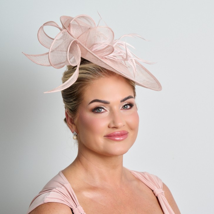 Blush Pink Große Sinamay Scheibe Hochzeit Fascinator
